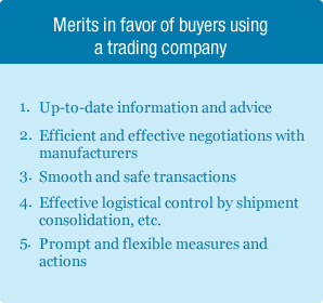 Merits In favor of buyers using a trading company